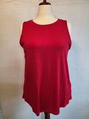 NWOT ZENANA  Red Sleeveless Crew Neck Tank Top 1X